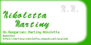 nikoletta martiny business card